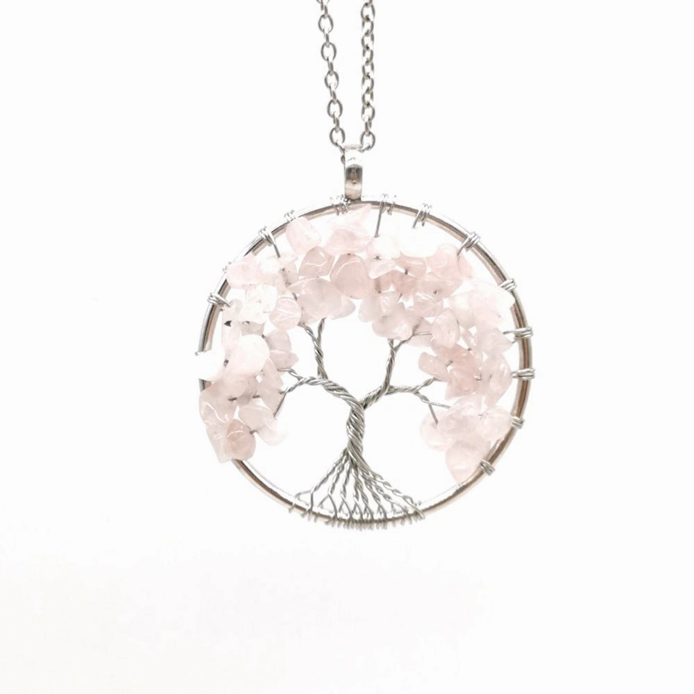 Wholesale Natural Colorful Crystal Life Tree Necklace