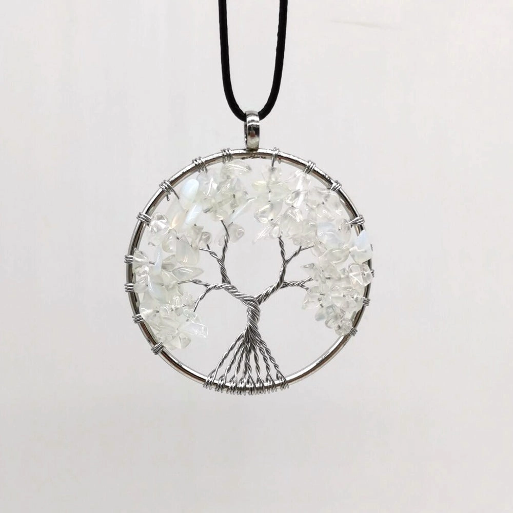 Wholesale Natural Colorful Crystal Life Tree Necklace