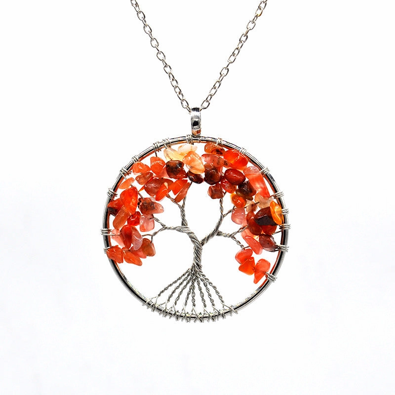 Wholesale Natural Colorful Crystal Life Tree Necklace