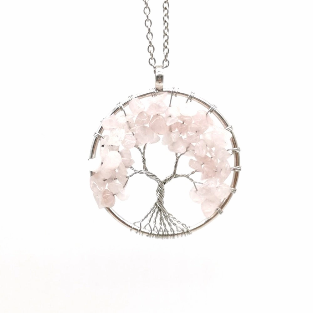 Wholesale Natural Colorful Crystal Life Tree Necklace