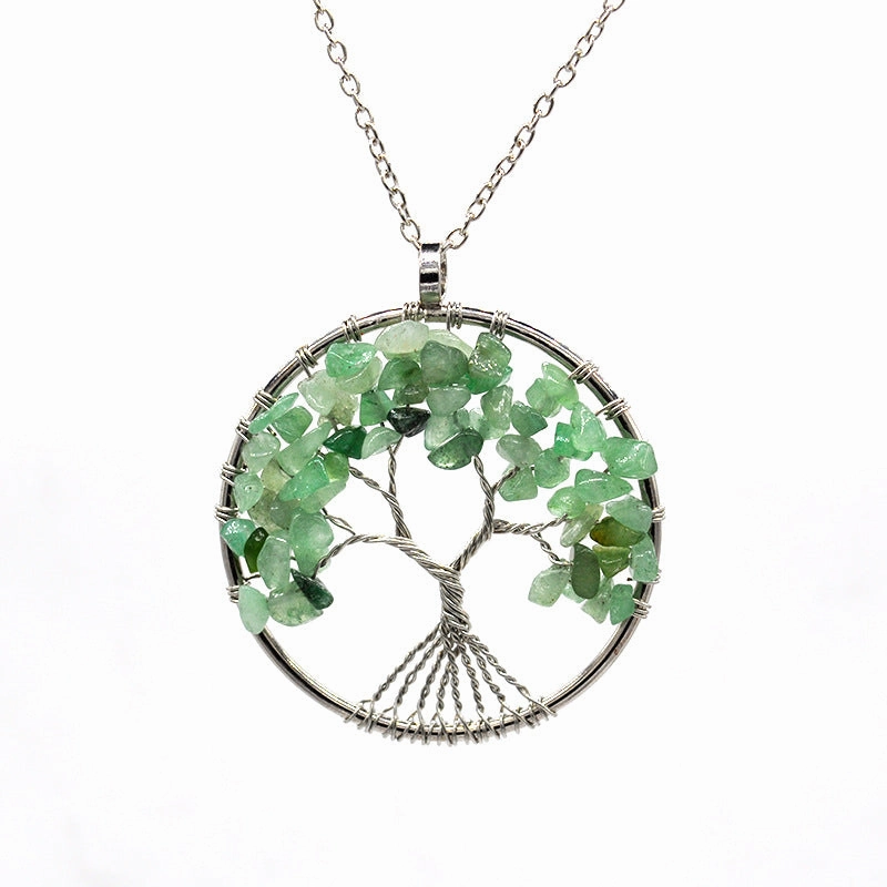 Wholesale Natural Colorful Crystal Life Tree Necklace