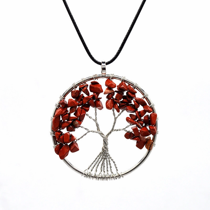 Wholesale Natural Colorful Crystal Life Tree Necklace
