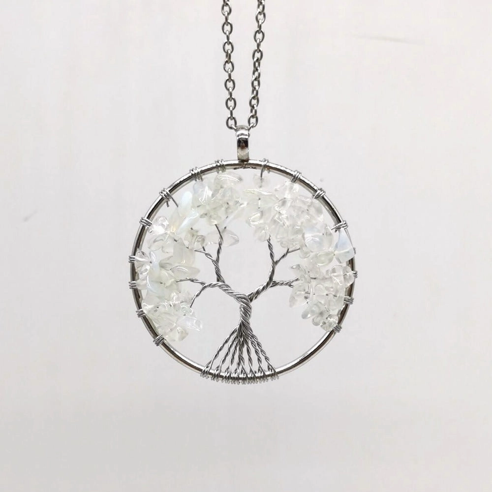 Wholesale Natural Colorful Crystal Life Tree Necklace