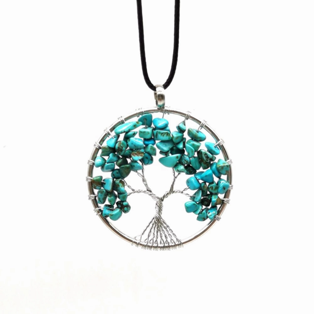 Wholesale Natural Colorful Crystal Life Tree Necklace
