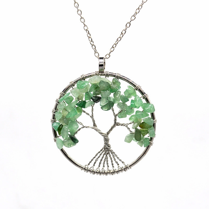 Wholesale Natural Colorful Crystal Life Tree Necklace