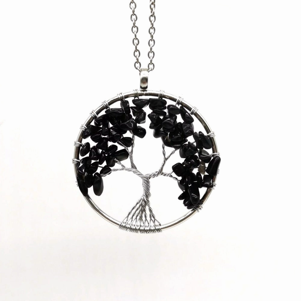 Wholesale Natural Colorful Crystal Life Tree Necklace