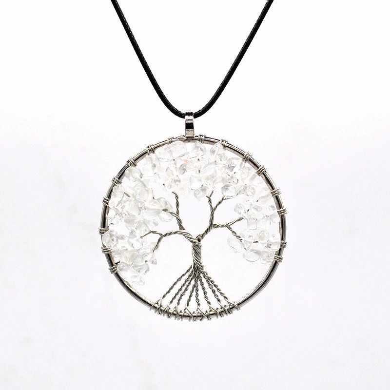 Wholesale Natural Colorful Crystal Life Tree Necklace