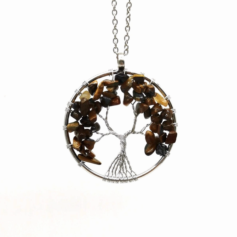 Wholesale Natural Colorful Crystal Life Tree Necklace