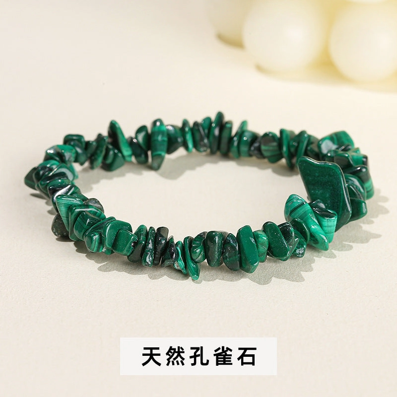 Wholesale natural crystal agate colorful gravel elastic bracelet