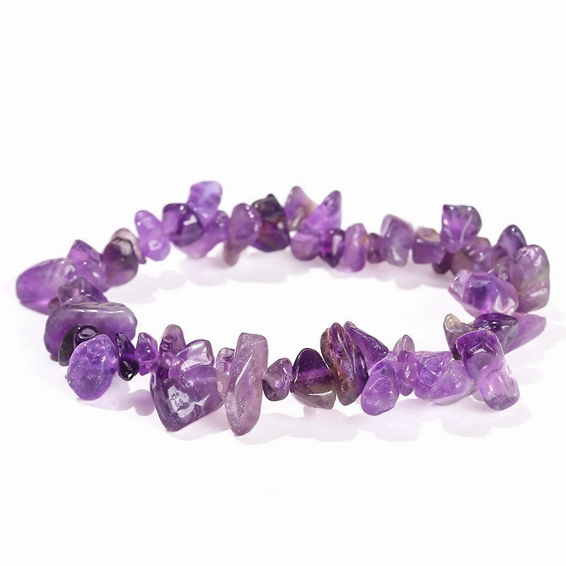 Wholesale natural crystal agate colorful gravel elastic bracelet
