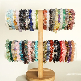 Wholesale natural crystal agate colorful gravel elastic bracelet