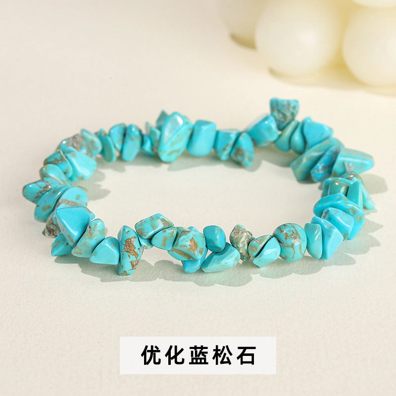 Wholesale natural crystal agate colorful gravel elastic bracelet