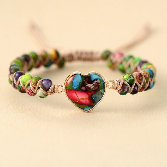 Wholesale Natural Emperor Stone Love Accessories Braided Bracelet