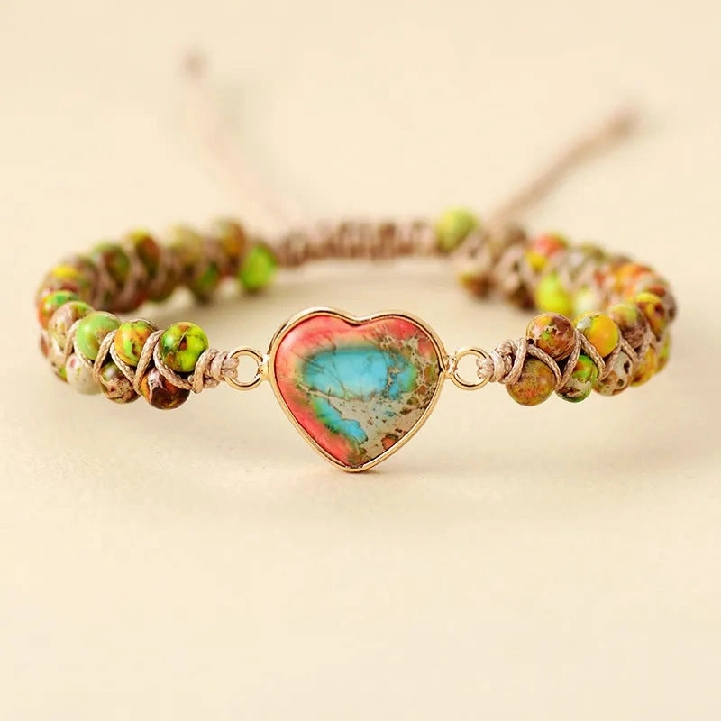 Wholesale Natural Emperor Stone Love Accessories Braided Bracelet
