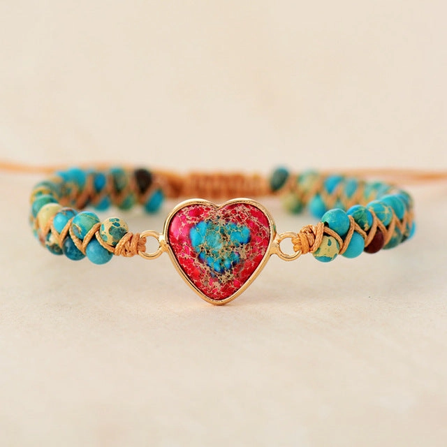 Wholesale Natural Emperor Stone Love Accessories Braided Bracelet