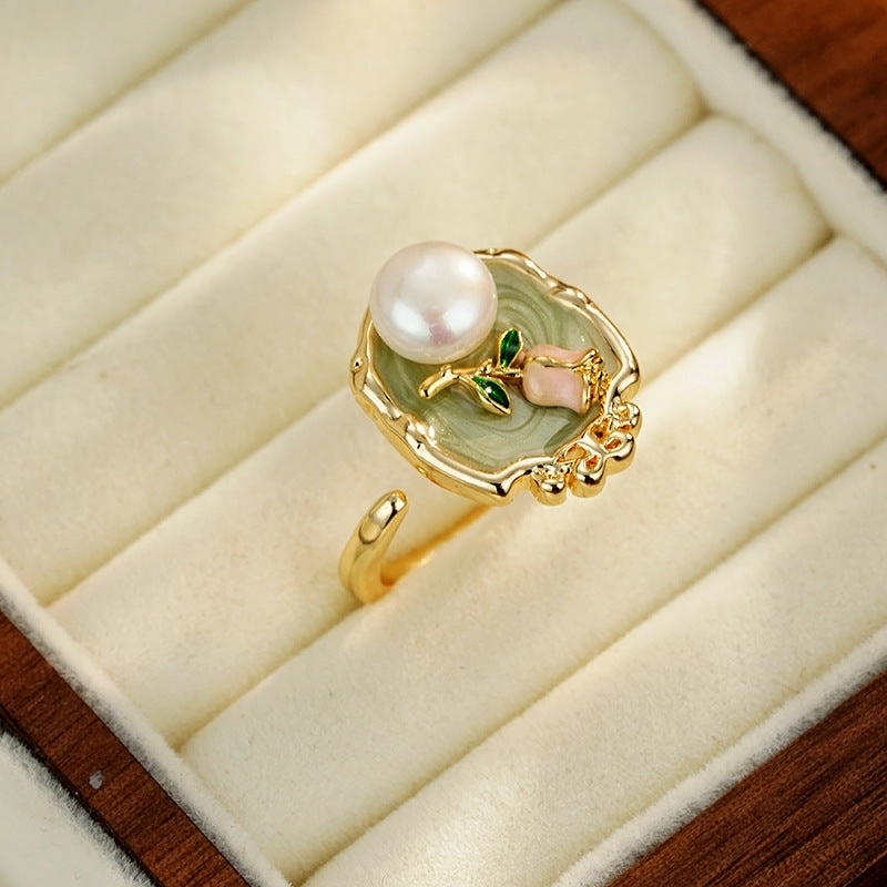 Wholesale Natural freshwater pearl ring for women