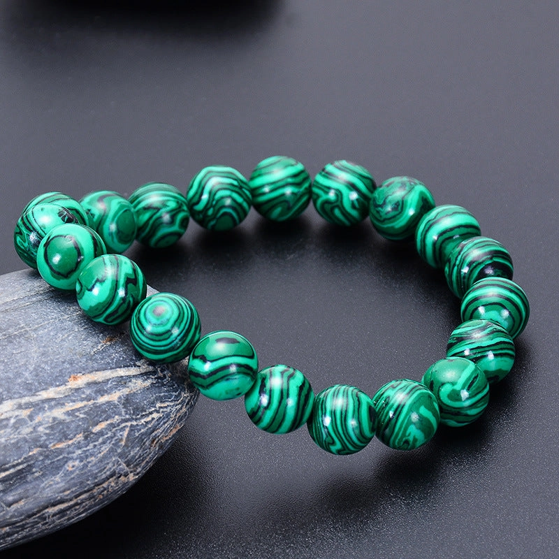 Wholesale Natural Malachite 6/8/10mm Beaded Bracelet