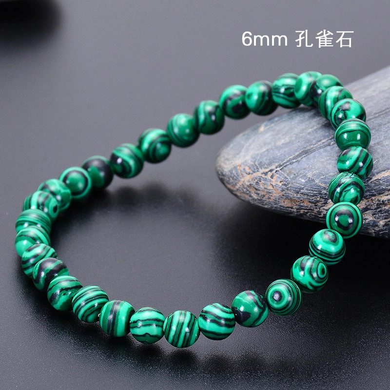 Wholesale Natural Malachite 6/8/10mm Beaded Bracelet