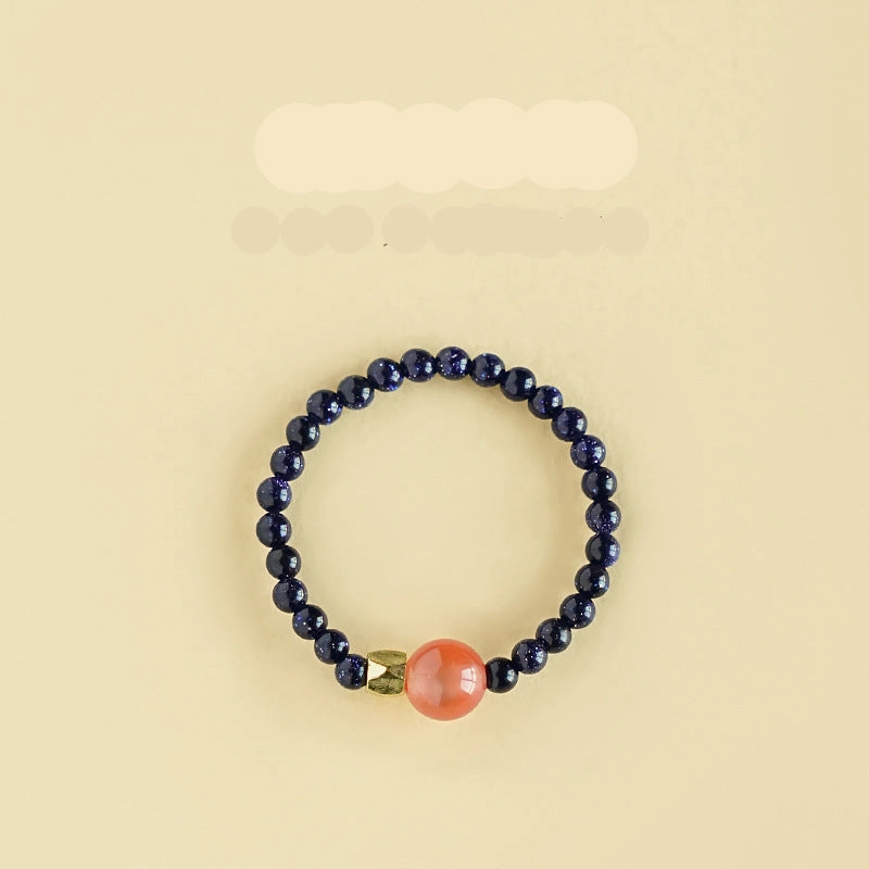 Wholesale Natural South Red Jade Agate Pearl Garnet Amethyst Ring