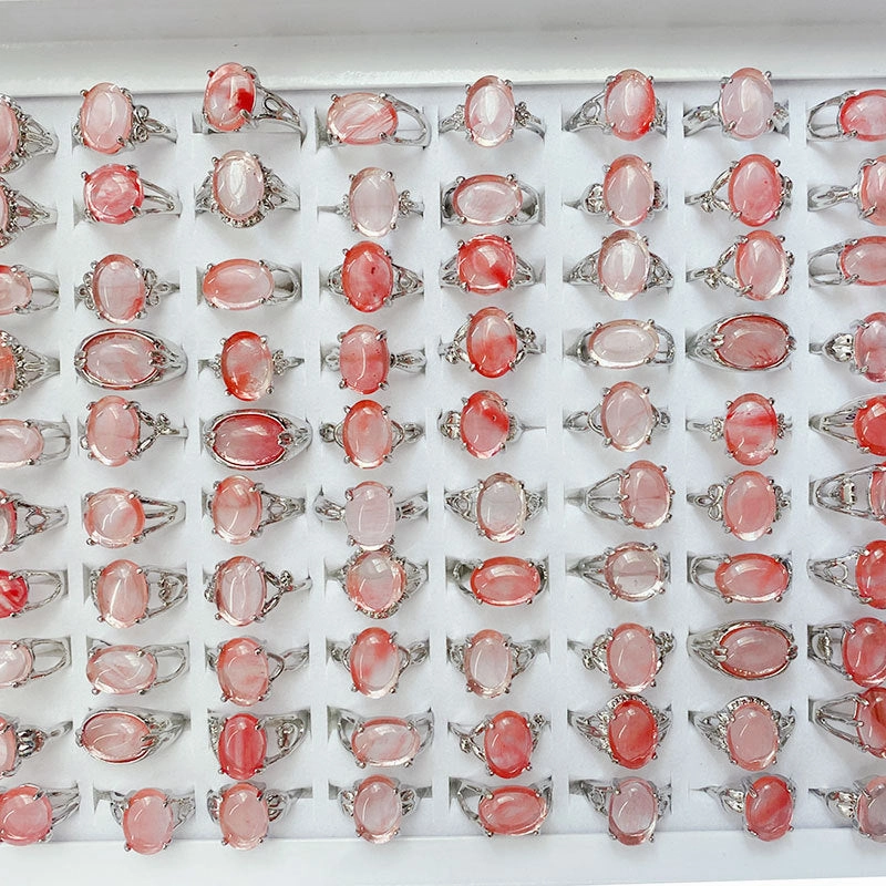Wholesale Natural Stone Alloy Rings