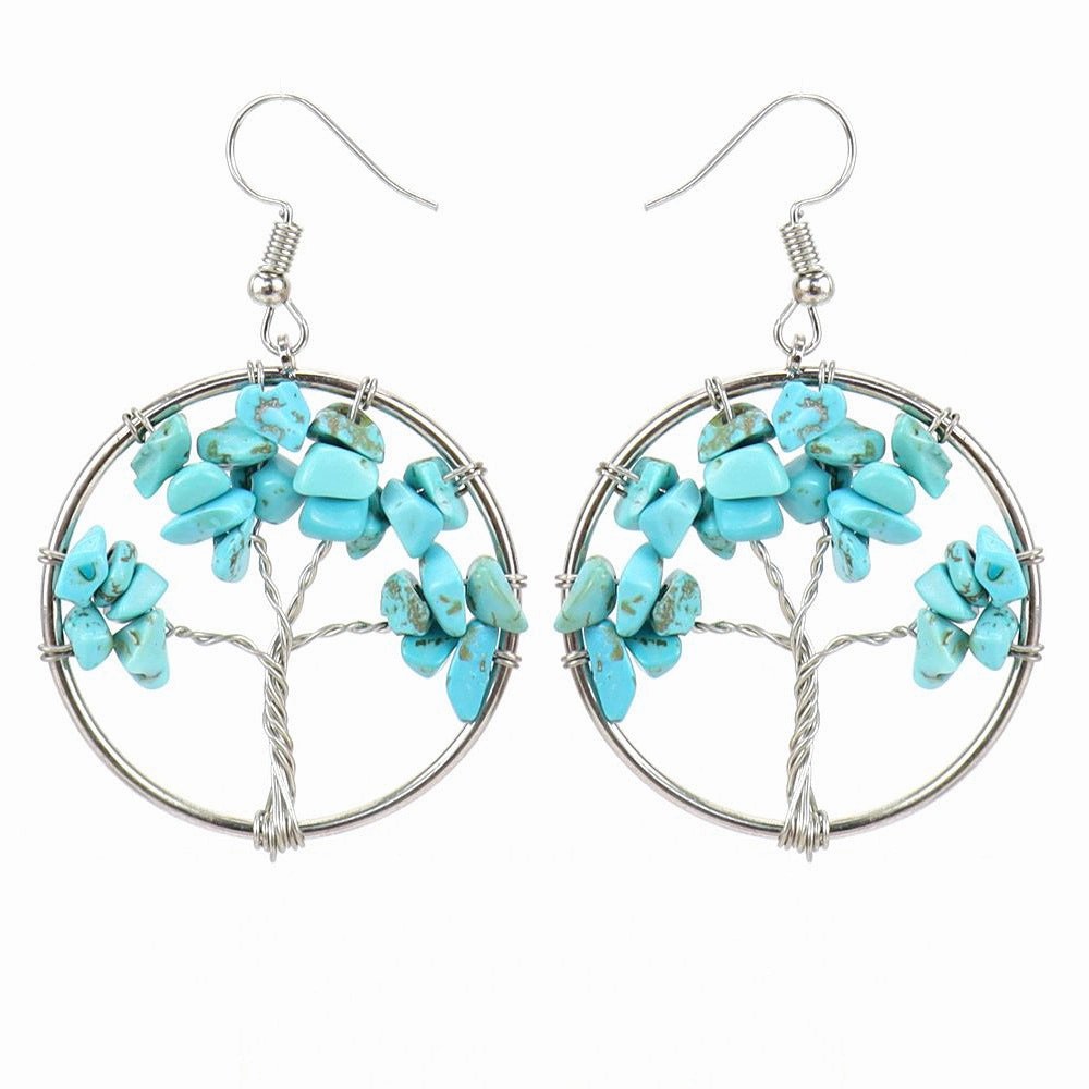 Wholesale Natural stone colorful stone earrings
