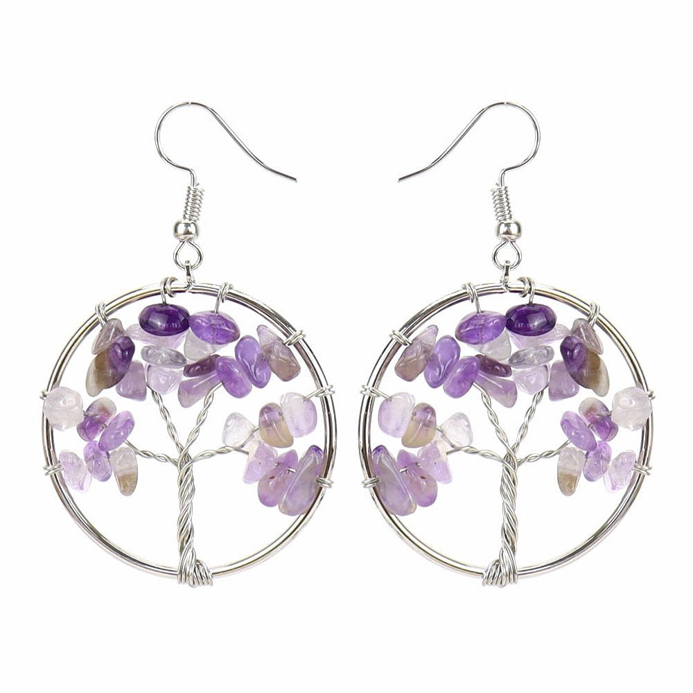 Wholesale Natural stone colorful stone earrings
