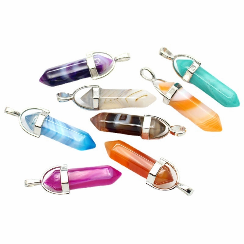 Wholesale Natural Stone Crystal Bullet Necklaces