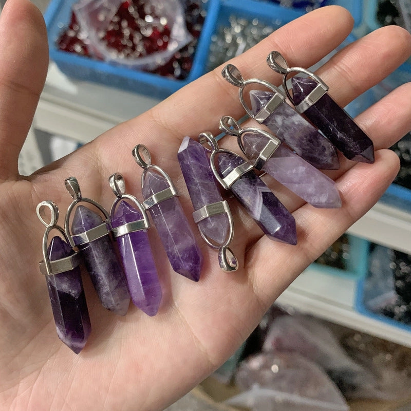 Wholesale Natural Stone Crystal Bullet Necklaces