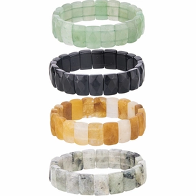 Wholesale Natural Stone Crystal Facet Semi-precious Stone Agate Bracelet