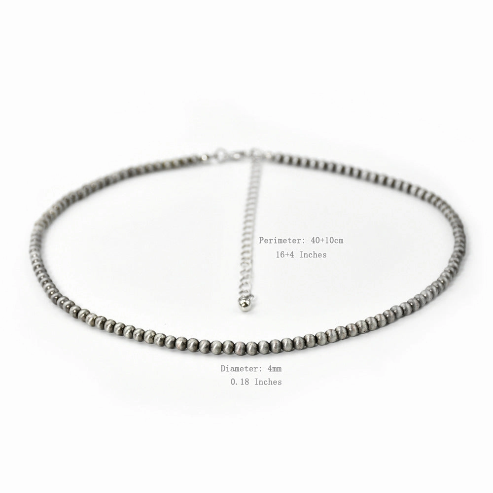 Wholesale Navajo Antique Brushed Pewter Bead Western Necklace