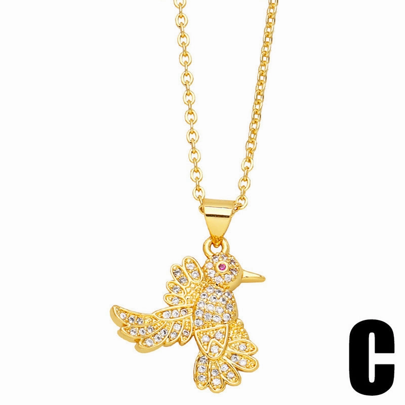Wholesale Necklace Copper-plated 18K Gold Zircon Butterfly Devil Eye OLY-NE-AS008