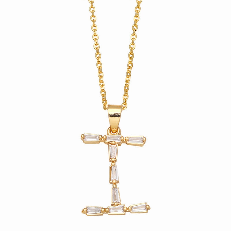 Wholesale Necklace Copper-plated 18K Gold Zircon Letters OLY-NE-AS011