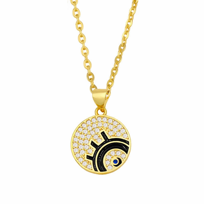 Wholesale Necklace Simple Copper Plated 18K Gold Pentagram OLY-NE-AS011