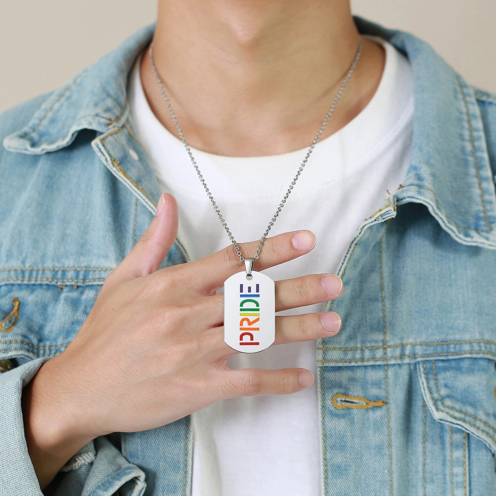 Wholesale New Arrival Titanium Steel LGBT Necklace