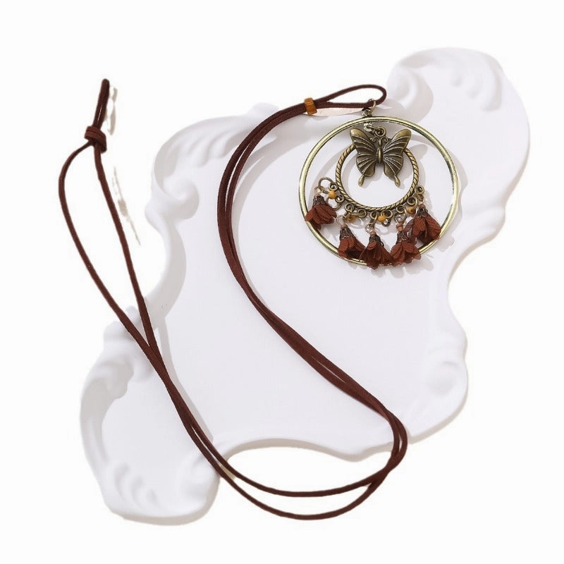 Wholesale New Chinese Ancient Style Zen Long Style, Niche Retro Double-layer Feather Necklaces