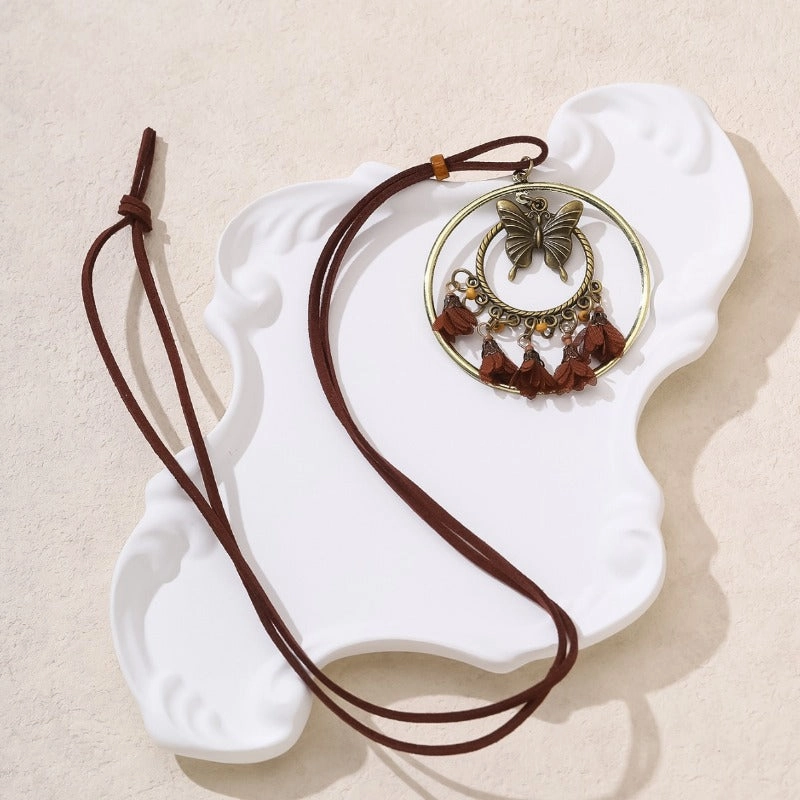Wholesale New Chinese Ancient Style Zen Long Style, Niche Retro Double-layer Feather Necklaces
