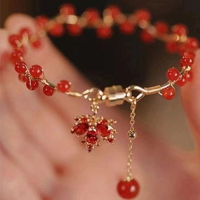 Wholesale New Chinese Style Red Maple Leaf Bracelet