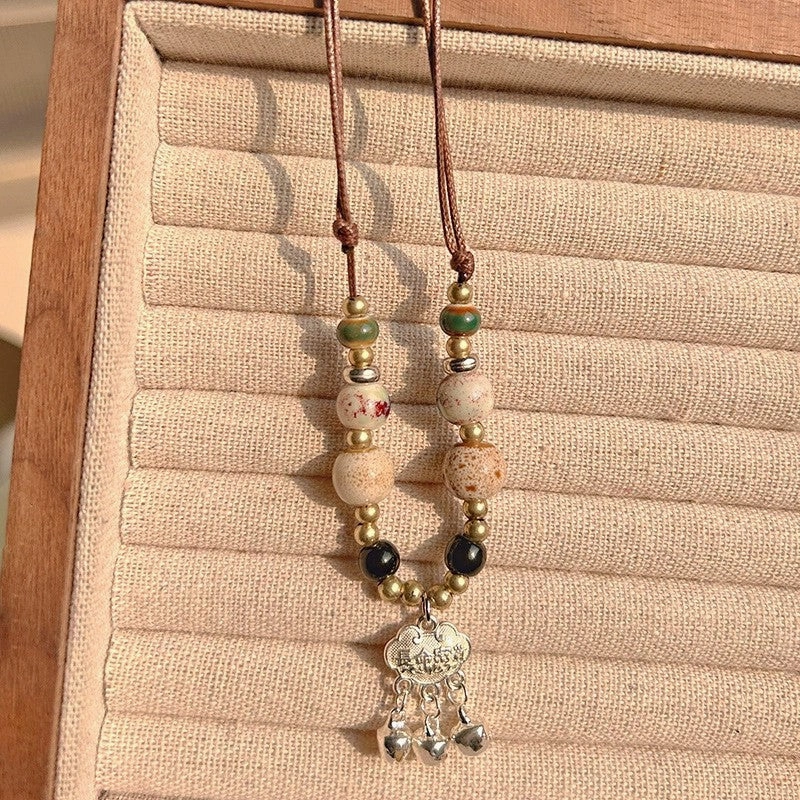 Wholesale New Chinese Zen retro feather necklace double layer long sweater chain Bohemian