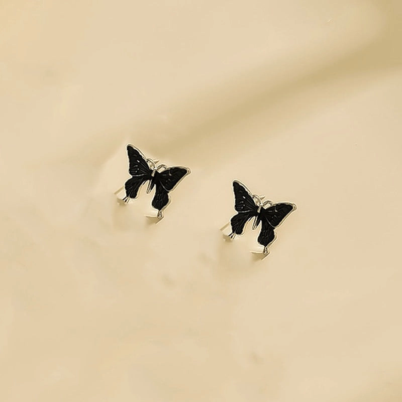 Wholesale New Colorful Butterfly Necklace Earrings Fresh and Sweet Jewelry Set