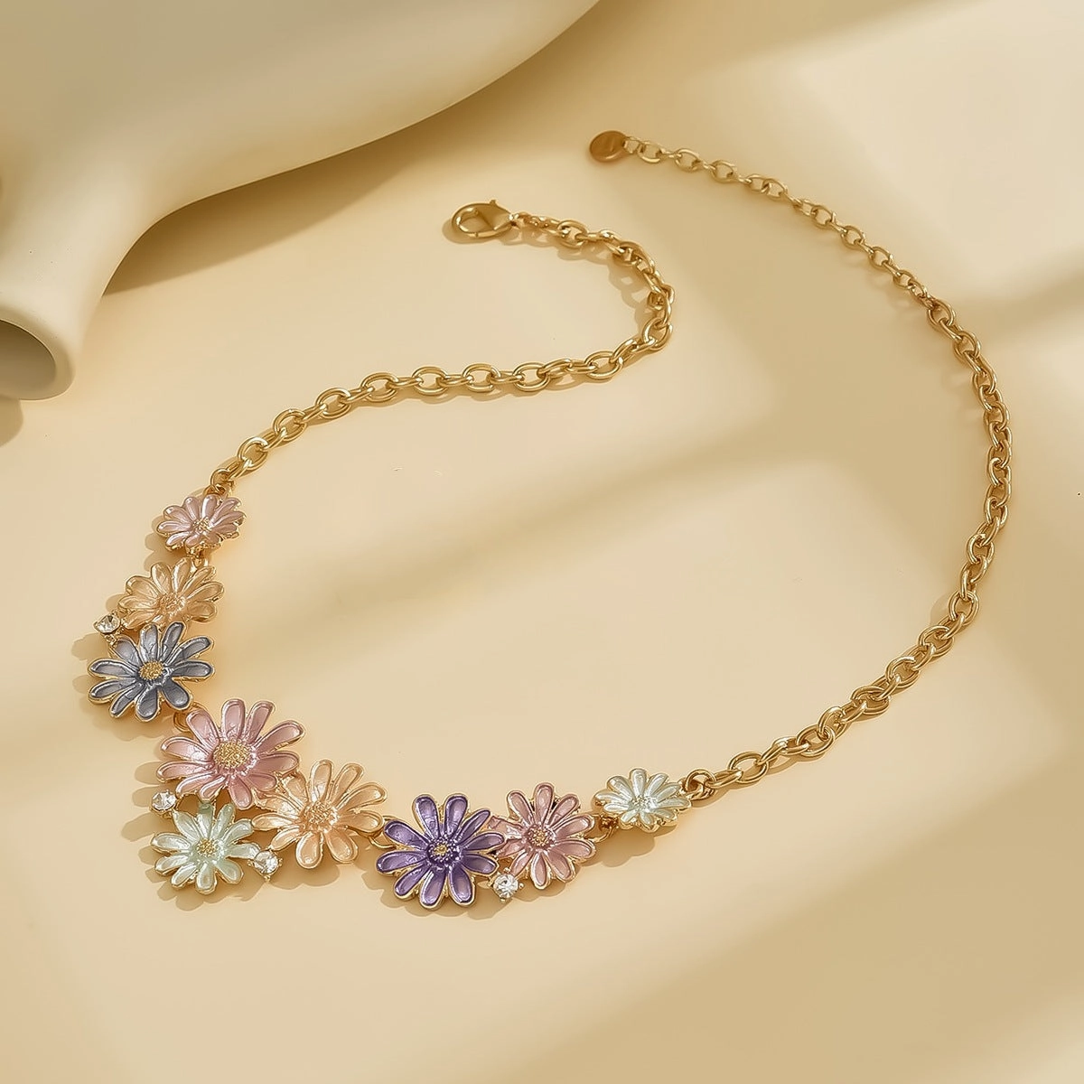 Wholesale New Colorful Butterfly Necklace Earrings Fresh and Sweet Jewelry Set