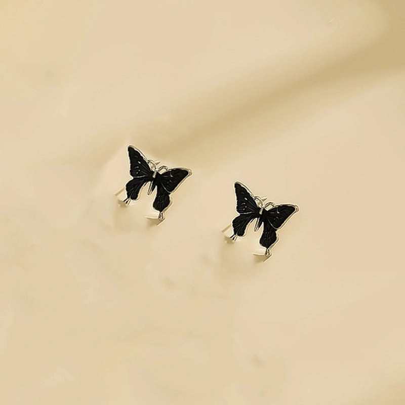 Wholesale New Colorful Butterfly Necklace Earrings Fresh and Sweet Jewelry Set