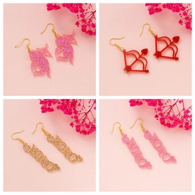 Wholesale New cross-border Valentine's Day ear hook glitter Cupid letter LOVE bow and arrow ear hook girl gift