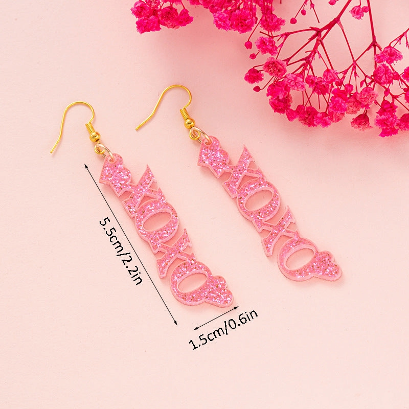 Wholesale New cross-border Valentine's Day ear hook glitter Cupid letter LOVE bow and arrow ear hook girl gift