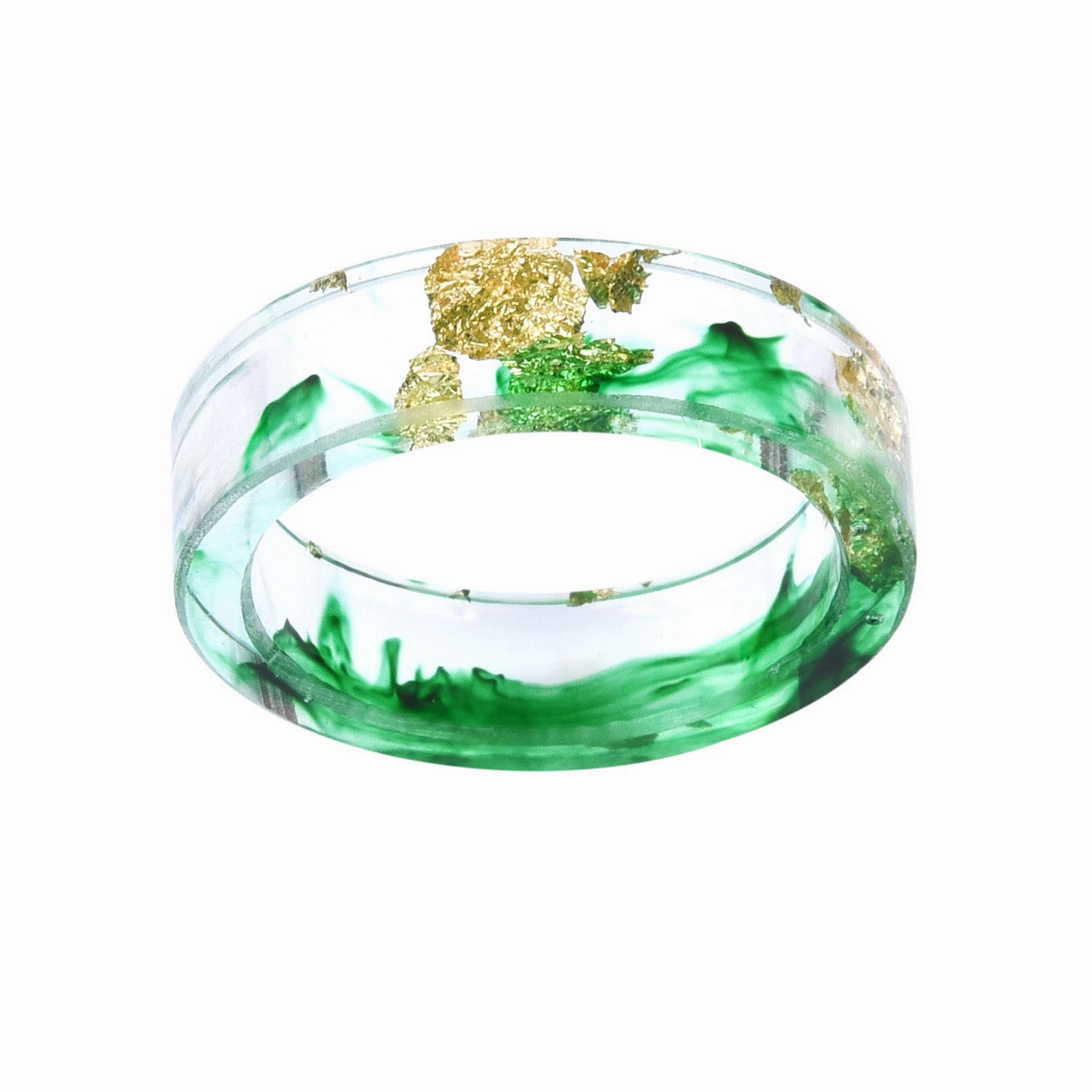 Wholesale new dried flower resin Mori small fresh gold foil drop glue ring