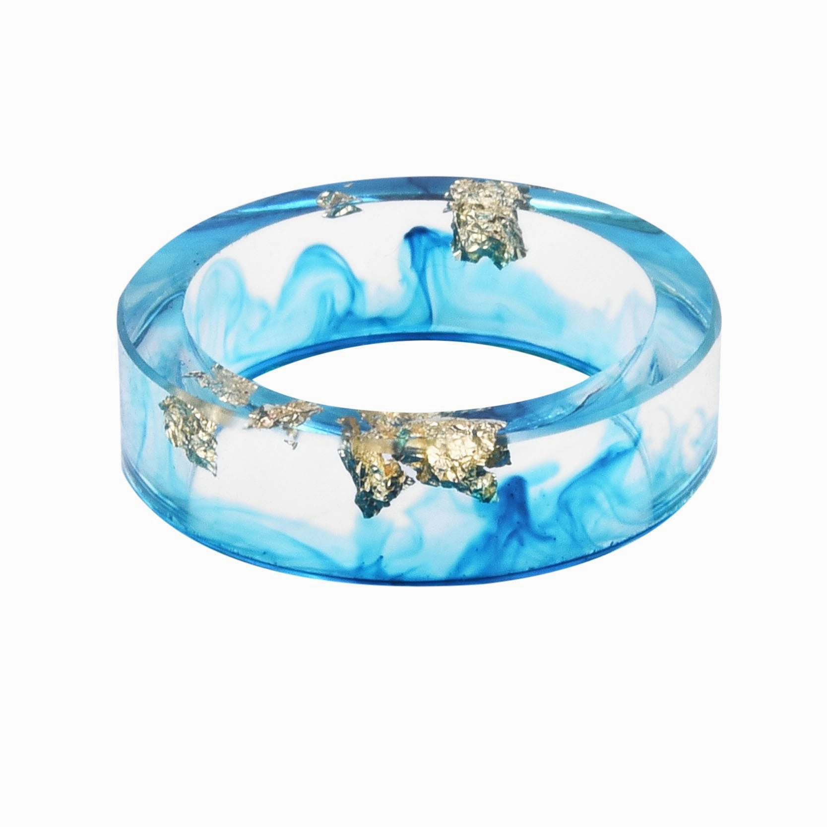 Wholesale new dried flower resin Mori small fresh gold foil drop glue ring