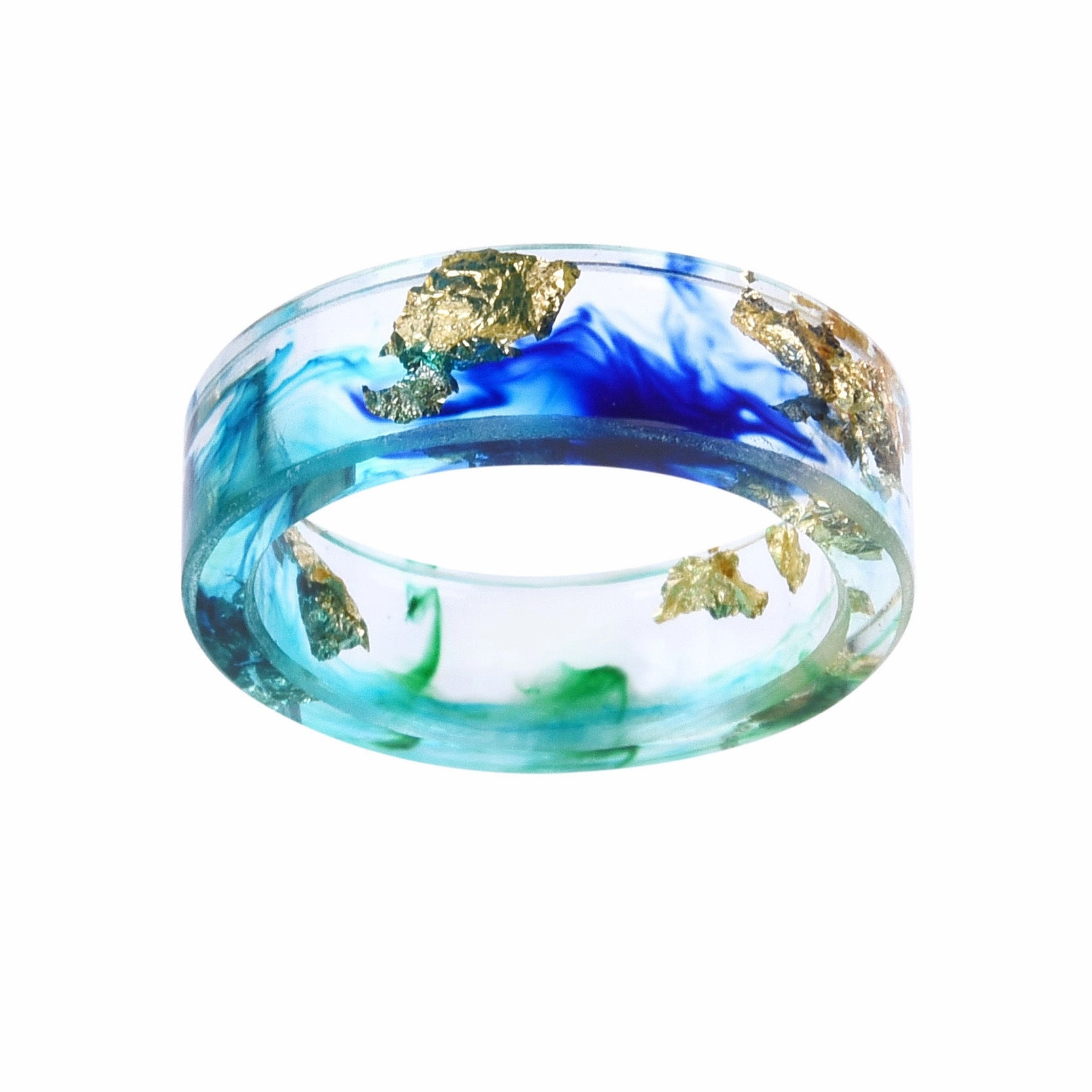 Wholesale new dried flower resin Mori small fresh gold foil drop glue ring