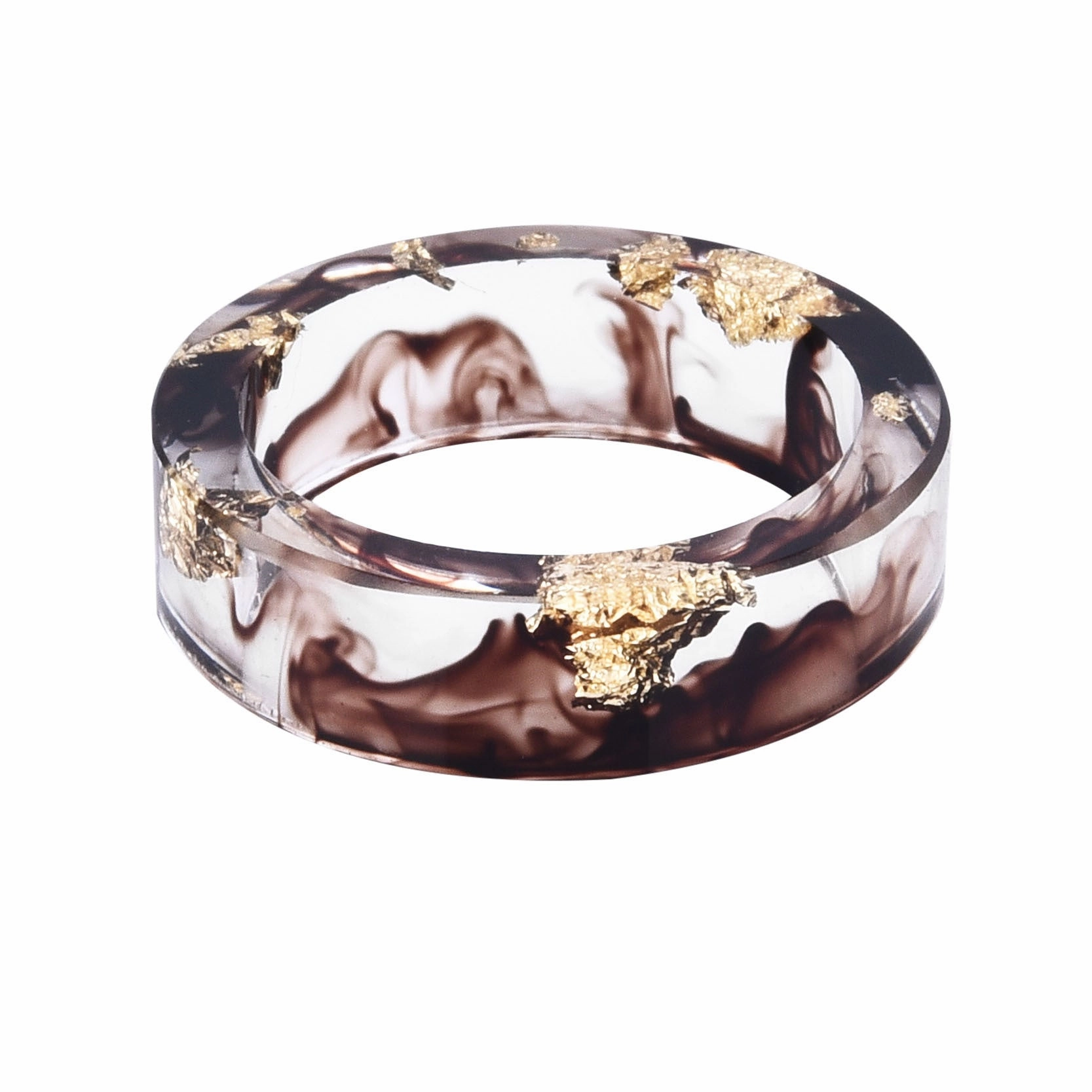 Wholesale new dried flower resin Mori small fresh gold foil drop glue ring