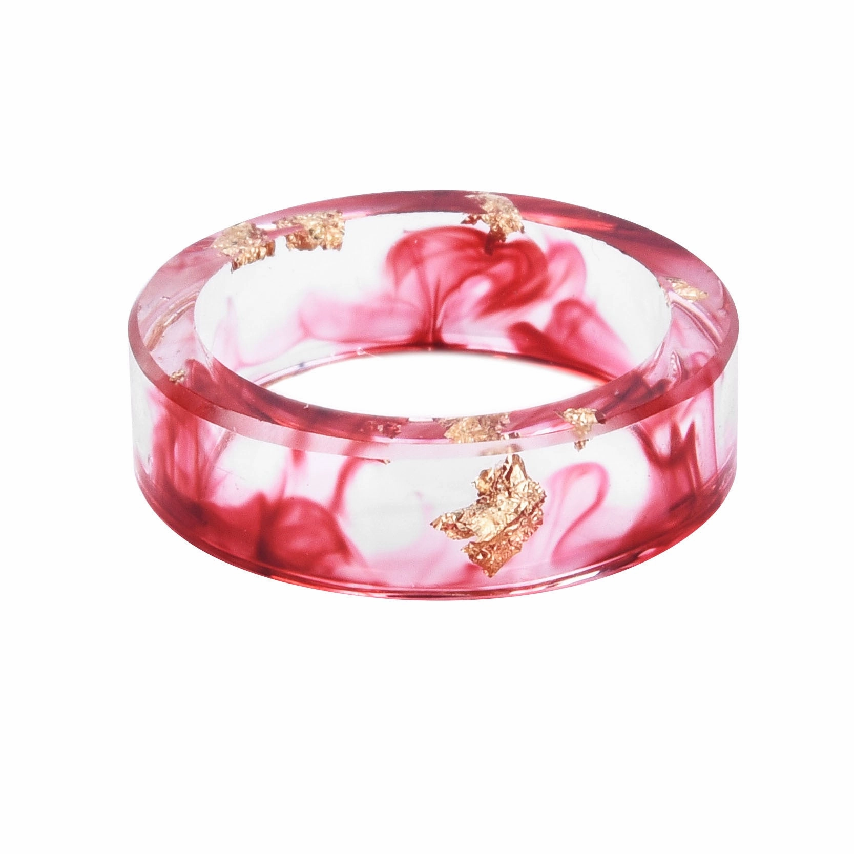 Wholesale new dried flower resin Mori small fresh gold foil drop glue ring