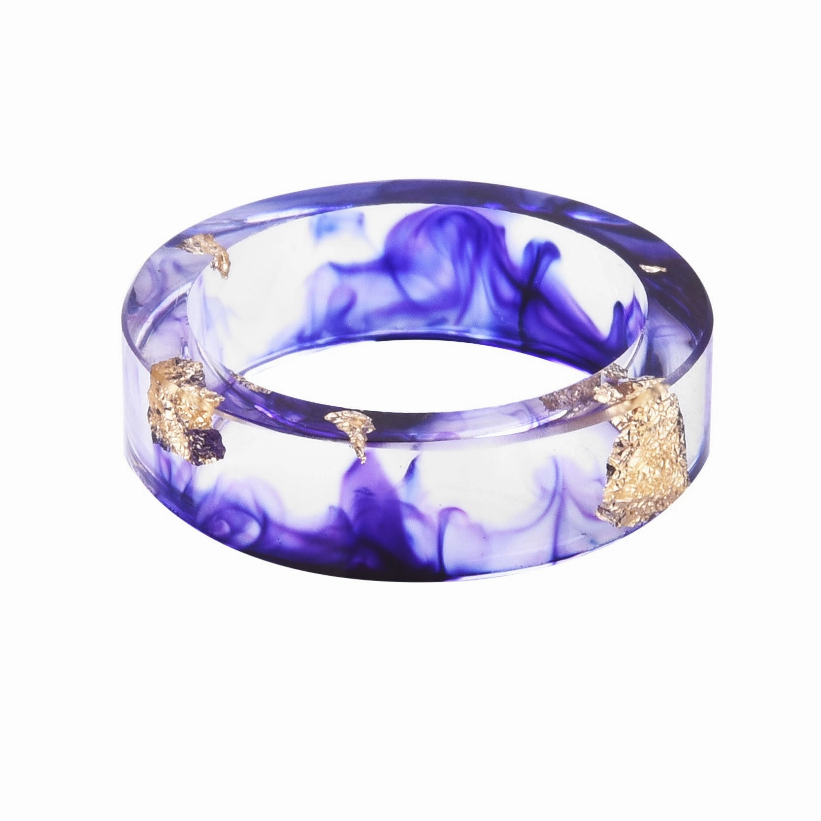 Wholesale new dried flower resin Mori small fresh gold foil drop glue ring