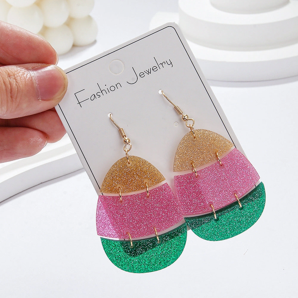 Wholesale New Easter Acrylic Earrings Handmade Shining Colorful Egg Cute Rabbit Stitching Earrings